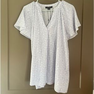 Primark Light Blue/White Flowered Blouse